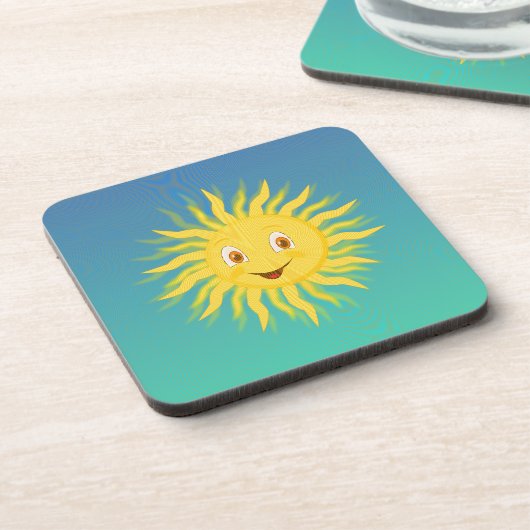 円形の線を持つ太陽の光 コースター (左側)