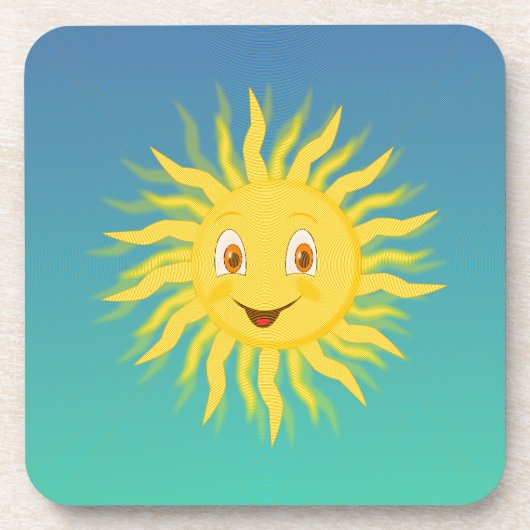 円形の線を持つ太陽の光 コースター (正面)