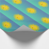 円形の線を持つ太陽の光 ラッピングペーパー (角)