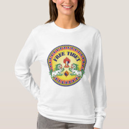 円形の自由なチベット Tシャツ