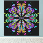 円形の色のファン キャンバスプリント (インサイチュ (ウッドフロア))