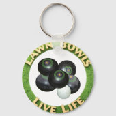 円形の芝生のボウルは芝生のボウルと生活している。 キーホルダー (正面)
