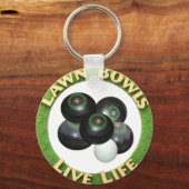 円形の芝生のボウルは芝生のボウルと生活している。 キーホルダー (裏面)