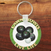 円形の芝生のボウルは芝生のボウルと生活している。 キーホルダー (正面)