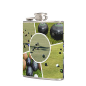 円形の芝生のボウル写真コラージュ フラスク (左)