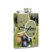 円形の芝生のボウル写真コラージュ フラスク (右)