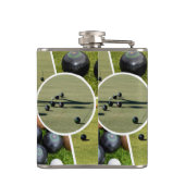 円形の芝生のボウル写真コラージュ フラスク (裏面)