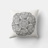 円形の落書きのデザイン クッション (裏面)