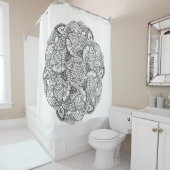 円形の落書きのデザイン シャワーカーテン (インサイチュ)