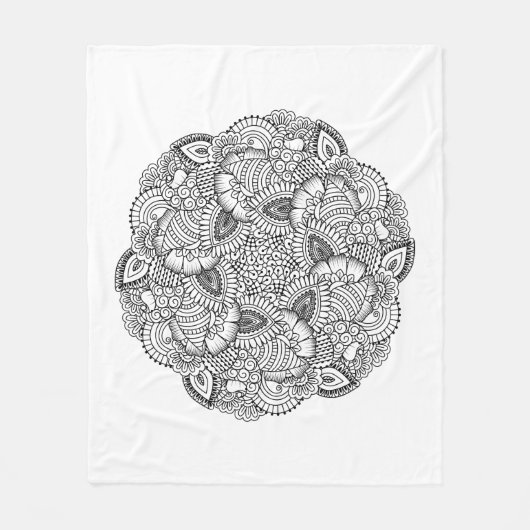 円形の落書きのデザイン フリースブランケット (正面)