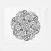 円形の落書きのデザイン フリースブランケット (正面(横))