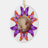 円形の蝶写真フレーム セラミックオーナメント (右)