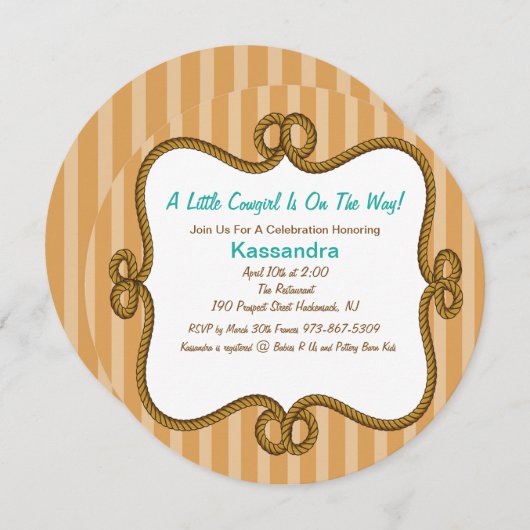 円形の西部の中立ベビーシャワーの招待状 招待状 (正面/裏面)