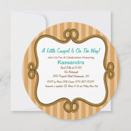 円形の西部の中立ベビーシャワーの招待状 招待状