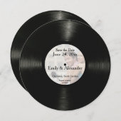 円形の記録的でパーソナライズな写真の保存日付 セーブザデート (正面/裏面)