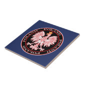 円形の赤のポーランド人のワシ タイル (側面)