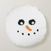 円形の雪だるまの顔の枕 ラウンドクッション (裏面)