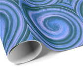円形の青い渦巻 ラッピングペーパー (ロールコーナー)