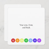 円形の7つの主要チャクラ 招待状 (正面/裏面)