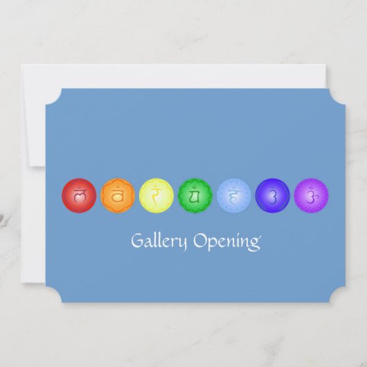 円形の7つの主要チャクラ 招待状 (正面)