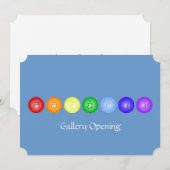 円形の7つの主要チャクラ 招待状 (正面/裏面)