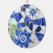 円形のGaudiのモザイクオーナメント セラミックオーナメント (左)