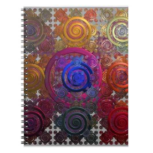 円形カラフルホットプレートらせん手帳 ノートブック (正面)