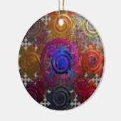 円形カラフルホットプレートセラミック装飾 セラミックオーナメント (左)