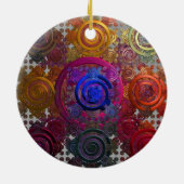 円形カラフルホットプレートセラミック装飾 セラミックオーナメント (裏面)