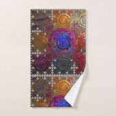 円形カラフルホットプレート浴用タオルセット バスタオルセット (ハンドタオル)