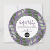 円形カレンダーのビジネスロゴ紫の挨拶 シーズンカード (裏面)