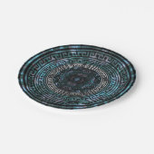 円形ギリシャ蛇行パターン-ギリシャ鍵 ペーパープレート (アングル)