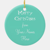 円形クリスマスのフラミンゴの文字のオーナメント セラミックオーナメント (裏面)