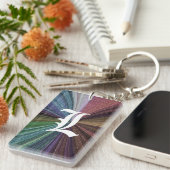 円形グラディエント自然レインボー キーホルダー (正面右)