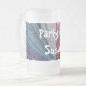 円形グラディエント自然レインボー フロストグラスビールジョッキ (正面左)