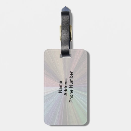 円形グラディエント自然レインボー ラゲッジタグ (裏面縦)