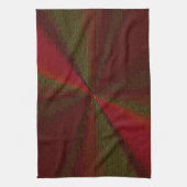 円形グラデーションパッチワーク赤から緑 キッチンタオル (縦)