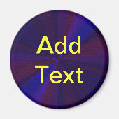 円形グラデーションパッチワーク青から紫 マグネット (正面)