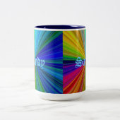 円形グラデーション虹 ツートーンマグカップ (中央)