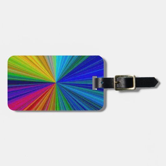 円形グラデーション虹 ラゲッジタグ (正面横)