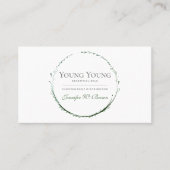 円形グリーンフレーム必須油花 名刺 (正面)