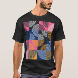 円形ジオメトリヴィンテージアートワーク Tシャツ