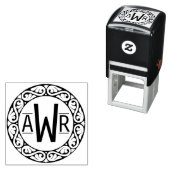 円形スクロールワークフレームイニシャルID431 セルフインキングスタンプ (インサイチュ)