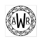 円形スクロールワークフレームイニシャルID431 セルフインキングスタンプ (デザイン)