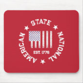 円形スタンプアメリカ州ナショナルEst 1776モーメント マウスパッド (正面)