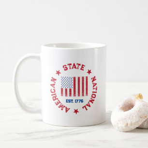 円形スタンプアメリカ州ナショナルEst 1776 コーヒーマグカップ