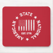 円形スタンプアメリカ州ナショナルEst 1776 マウスパッド (正面)