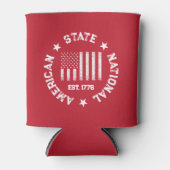 円形スタンプアメリカ州ナショナルEst 1776 缶クーラー (正面)