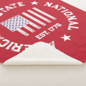 円形スタンプアメリカ州ナショナルEst 1776 Sh シェルパブランケット (3/4)