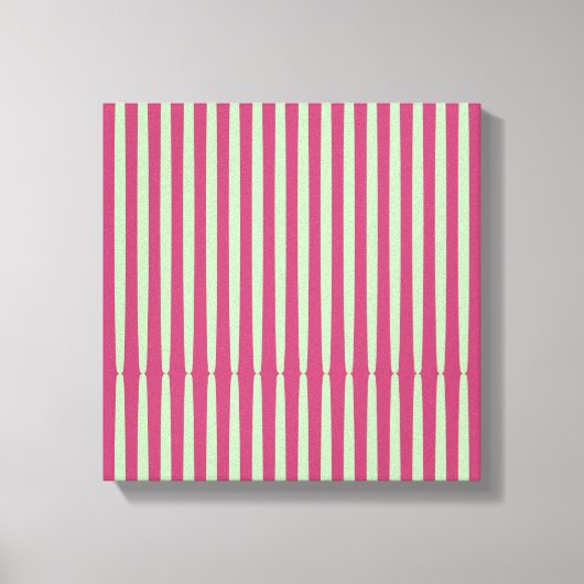 円形ストライプライムと赤。 キャンバスプリント (正面)